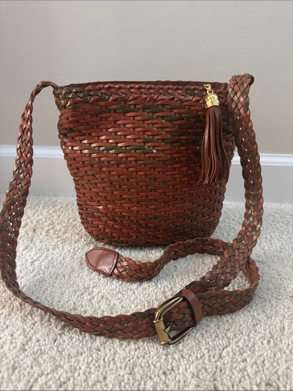Cosci adjustable strap leather shoulder bag from Italy